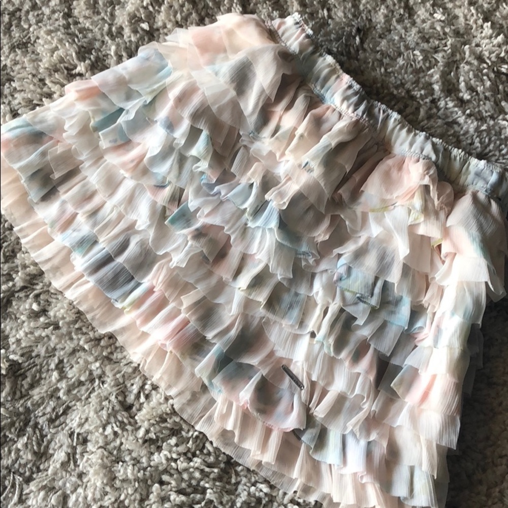 Floral Ruffeled High/Mid Waisted Skirt